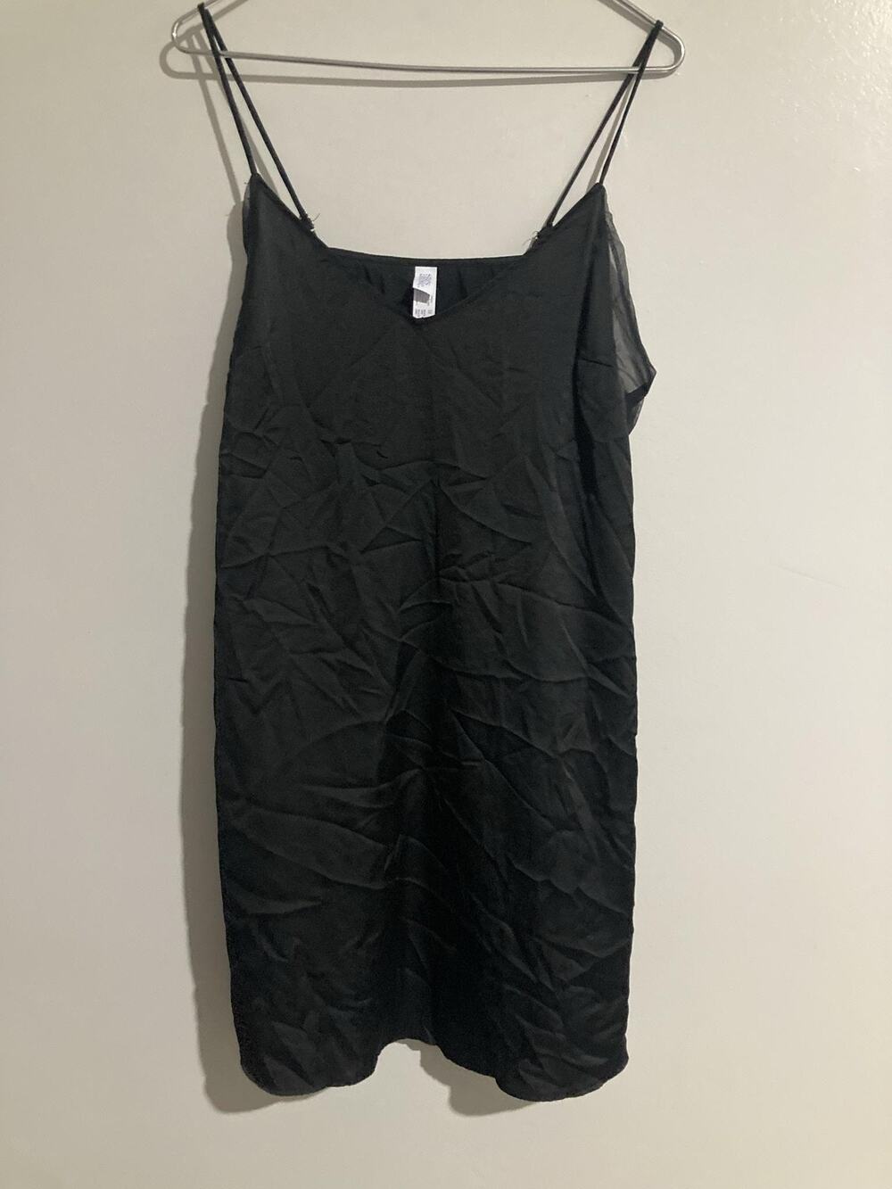 Stars Above Dress Womens M Black Slip Dress Midi Square Neck Lined Strappy